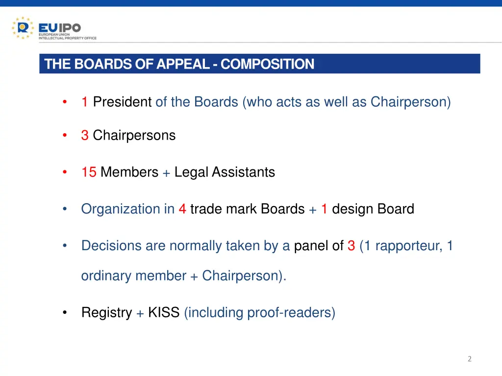 the boards of appeal composition