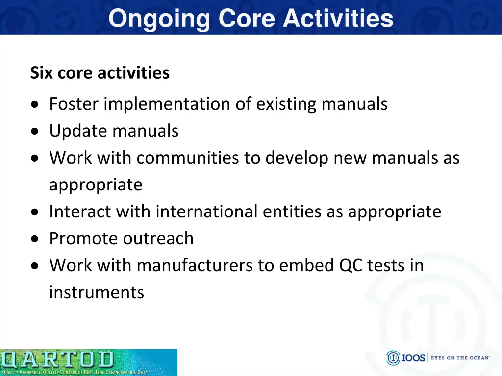 ongoing core activities