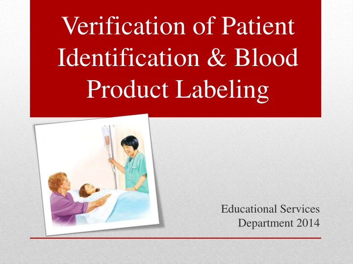 verification of patient identification blood