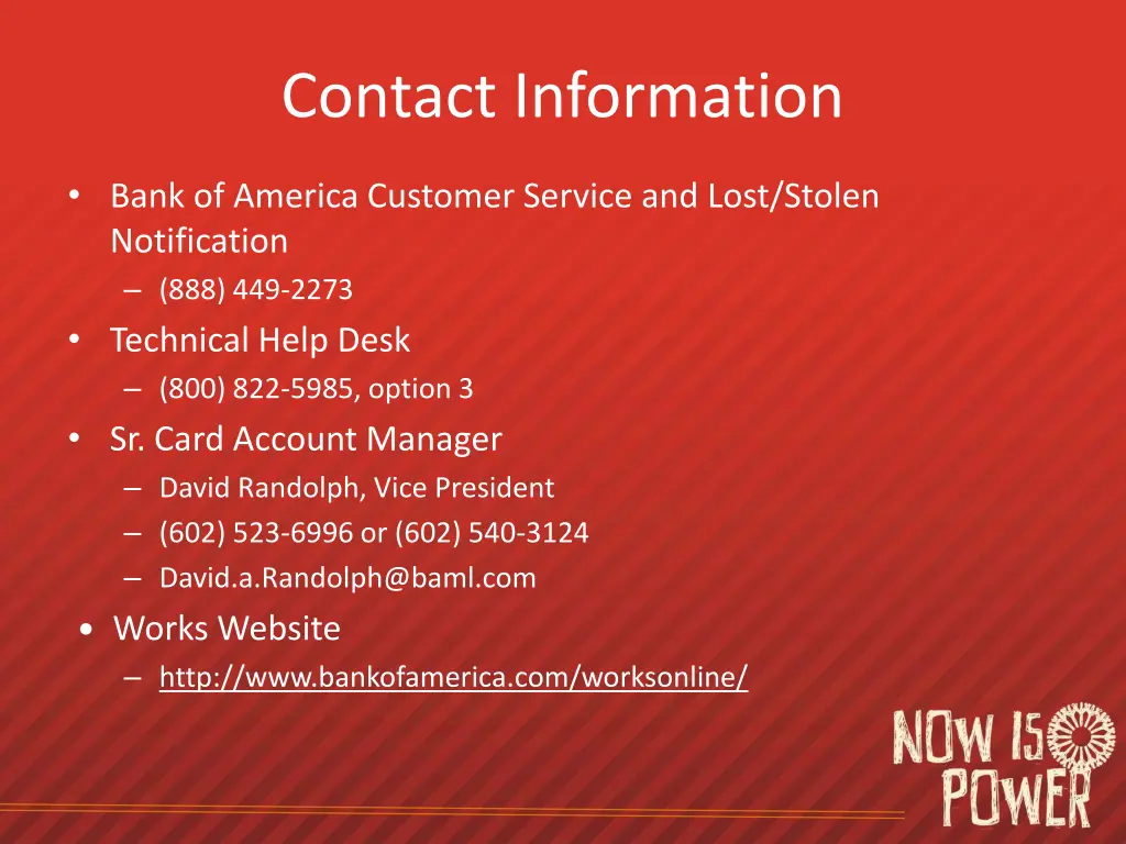 contact information