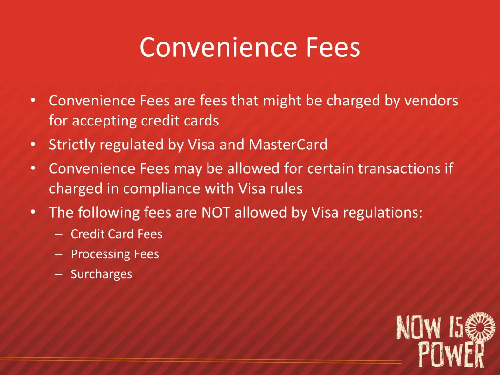 convenience fees