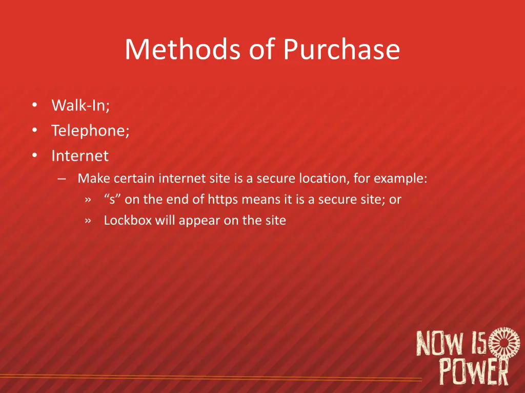 methods of purchase