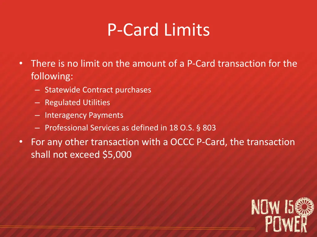 p card limits