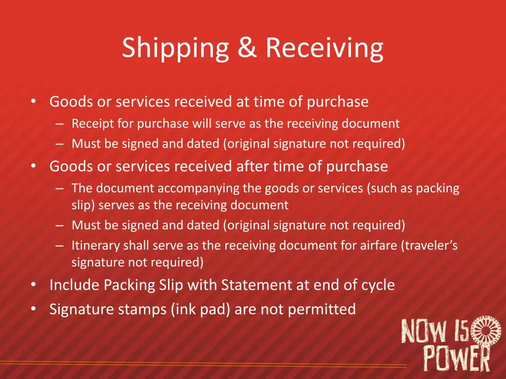 shipping receiving