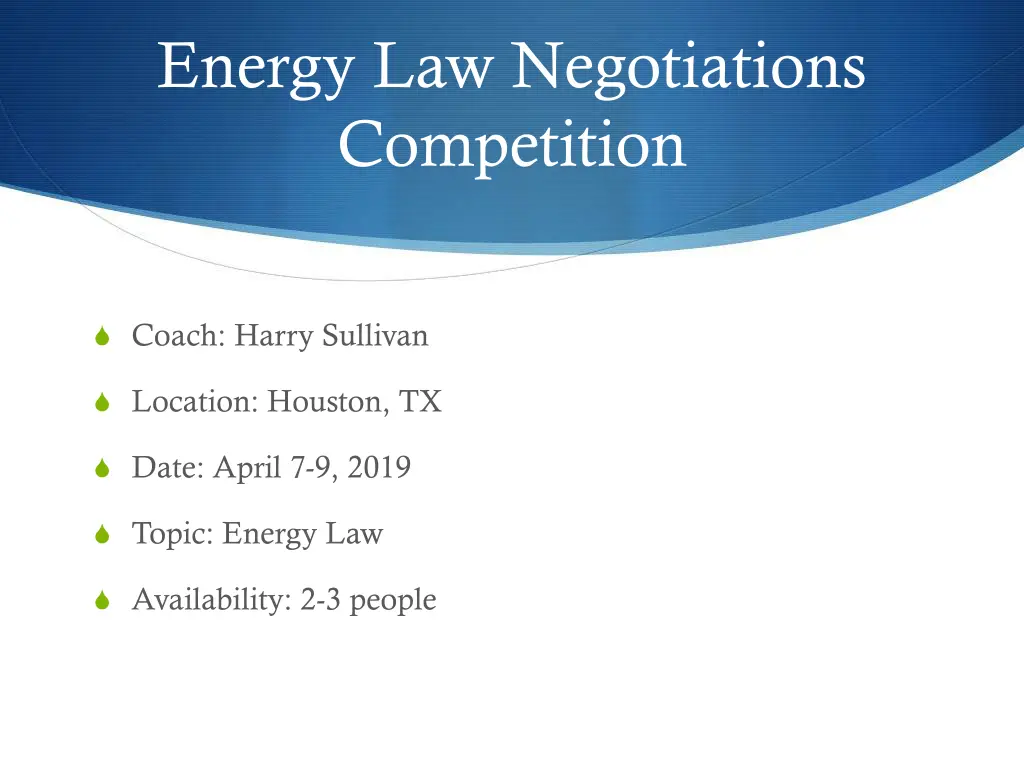 energy law negotiations competition