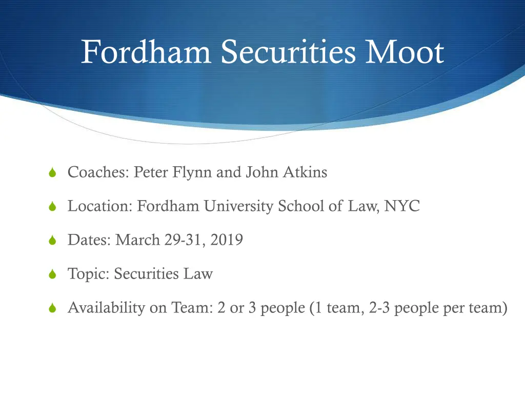 fordham securities moot