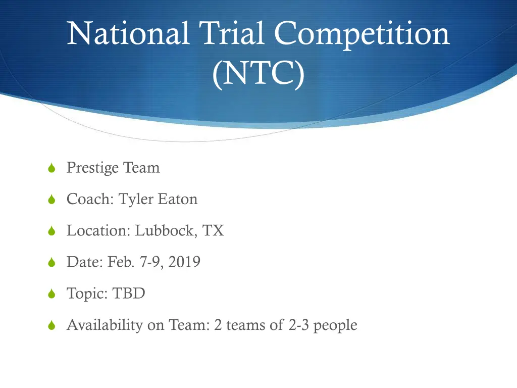 national trial competition ntc