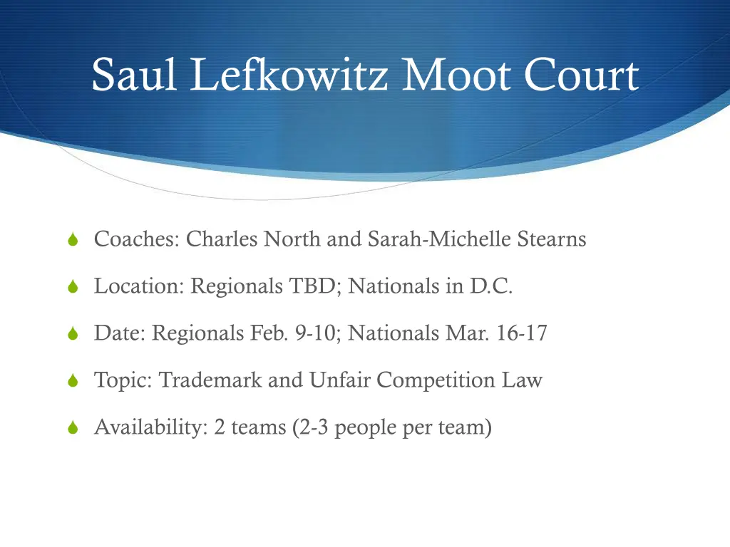 saul lefkowitz moot court