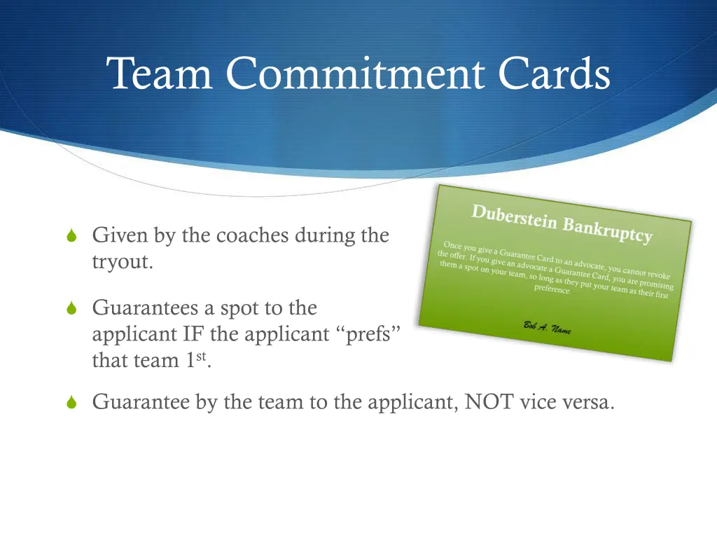 team commitment cards