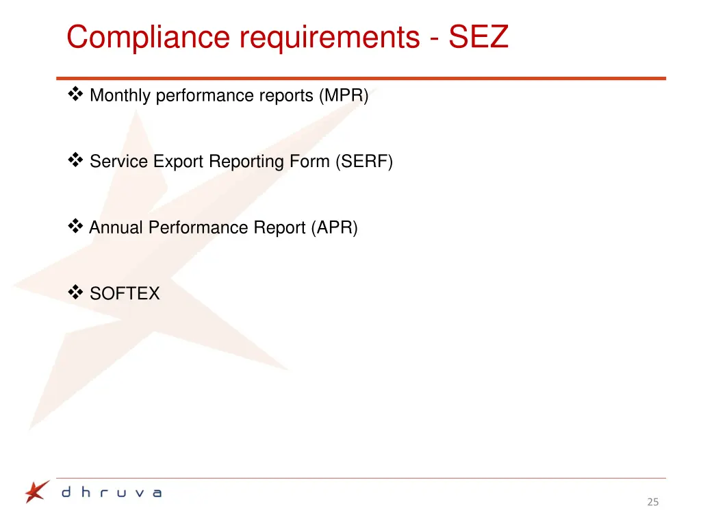 compliance requirements sez