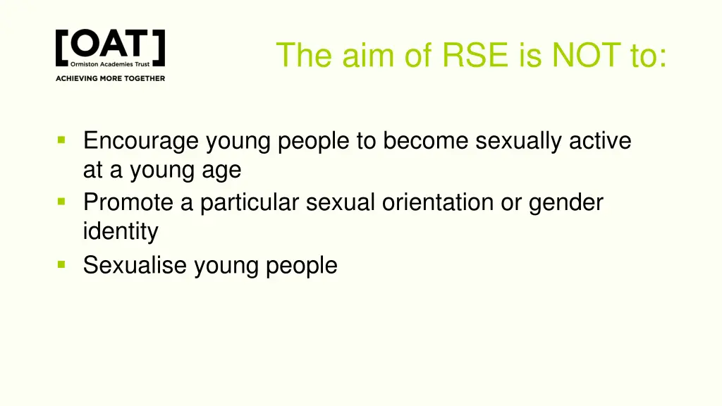 the aim of rse is not to