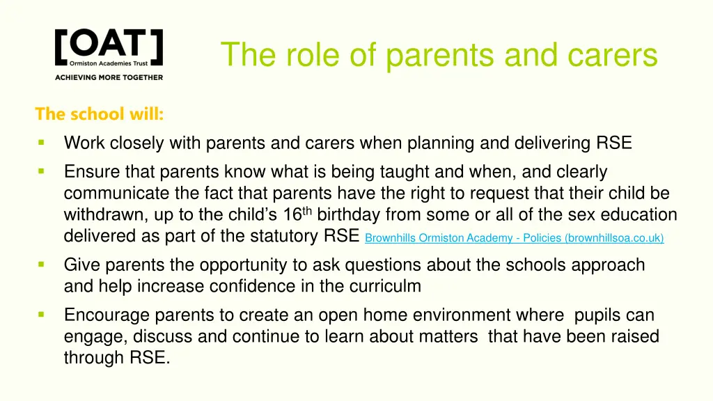 the role of parents and carers 1