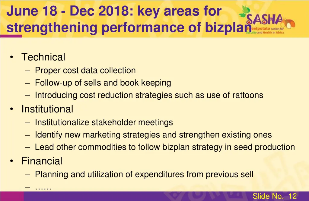 june 18 dec 2018 key areas for strengthening