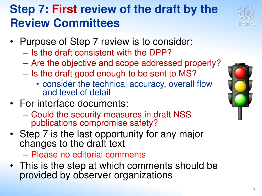 step 7 first review of the draft by the review