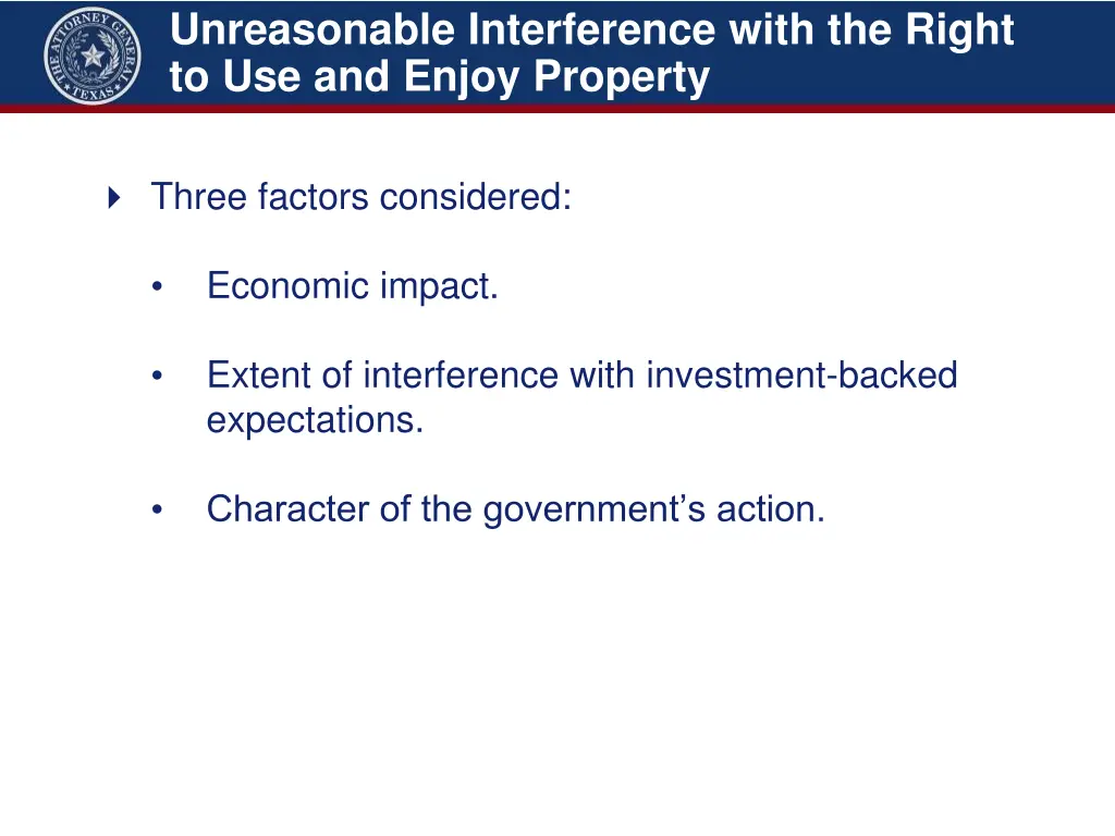 unreasonable interference with the right