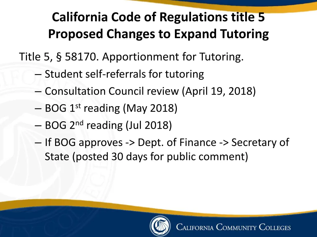 california code of regulations title 5 proposed