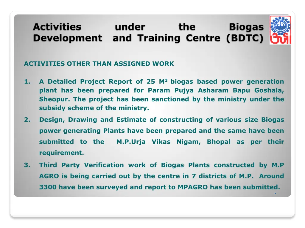 activities development and training centre bdtc 2