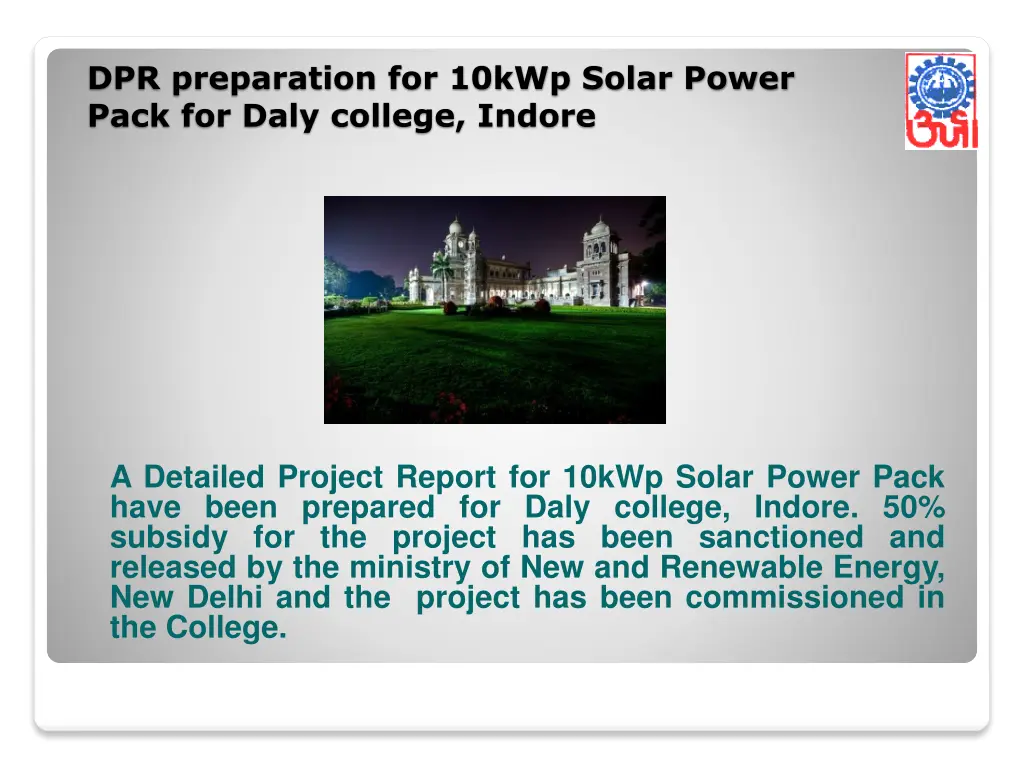 dpr preparation for 10kwp solar power pack