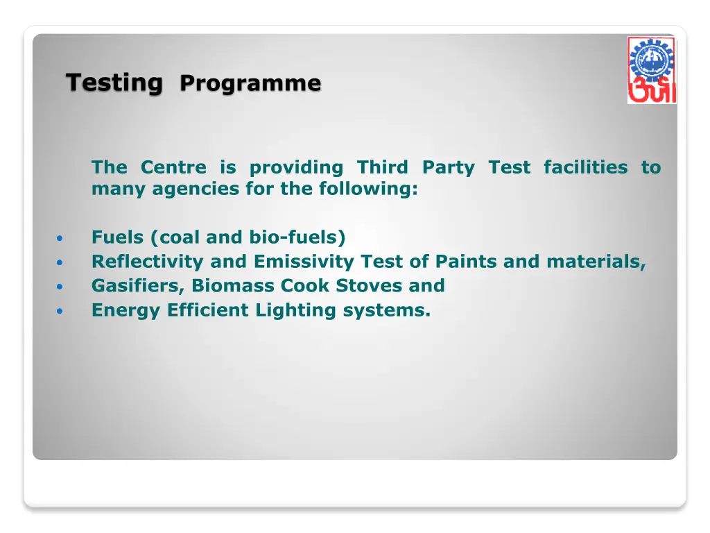 testing programme