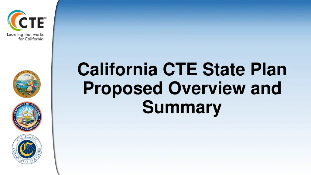 california cte state plan proposed overview