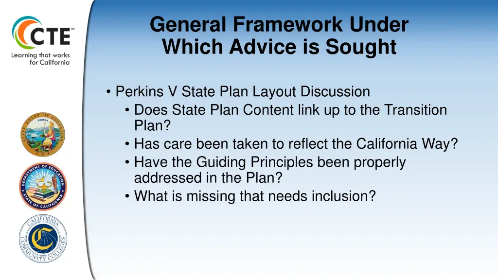 general framework under which advice is sought