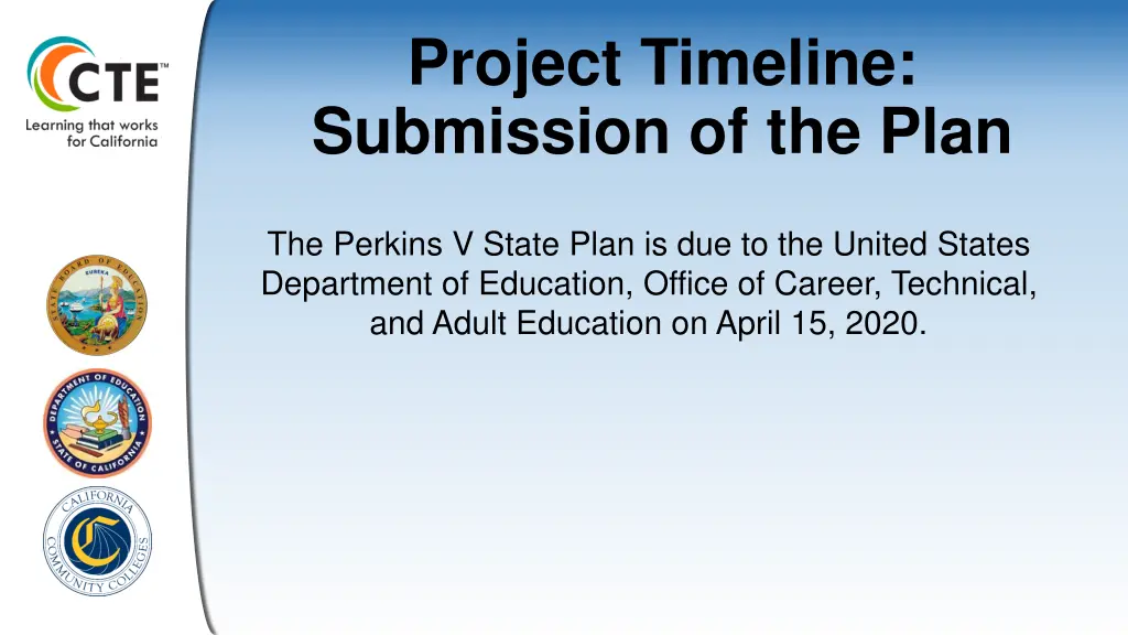 project timeline submission of the plan