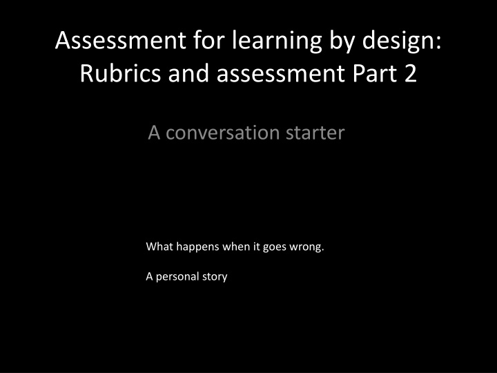 assessment for learning by design rubrics