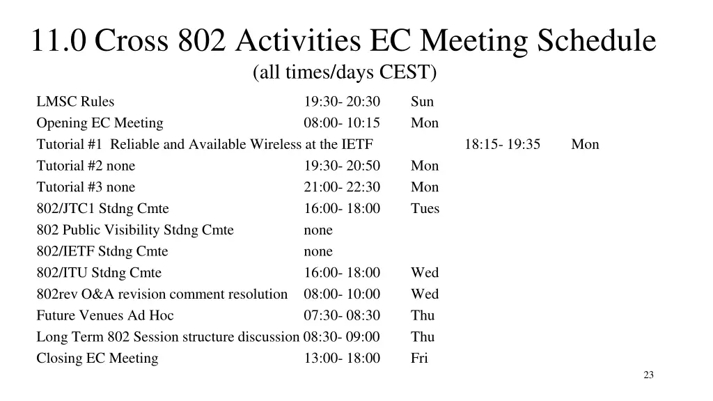 11 0 cross 802 activities ec meeting schedule