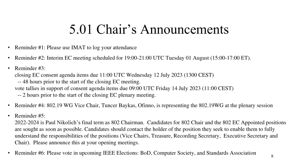 5 01 chair s announcements 1