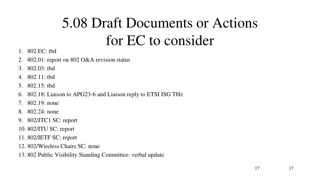 5 08 draft documents or actions for ec to consider