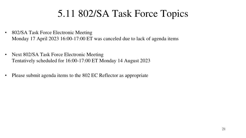 5 11 802 sa task force topics