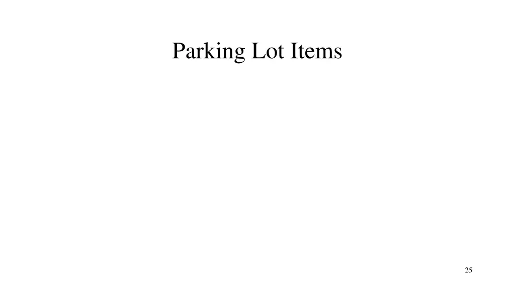 parking lot items