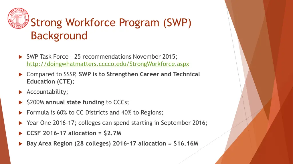 strong workforce program swp background