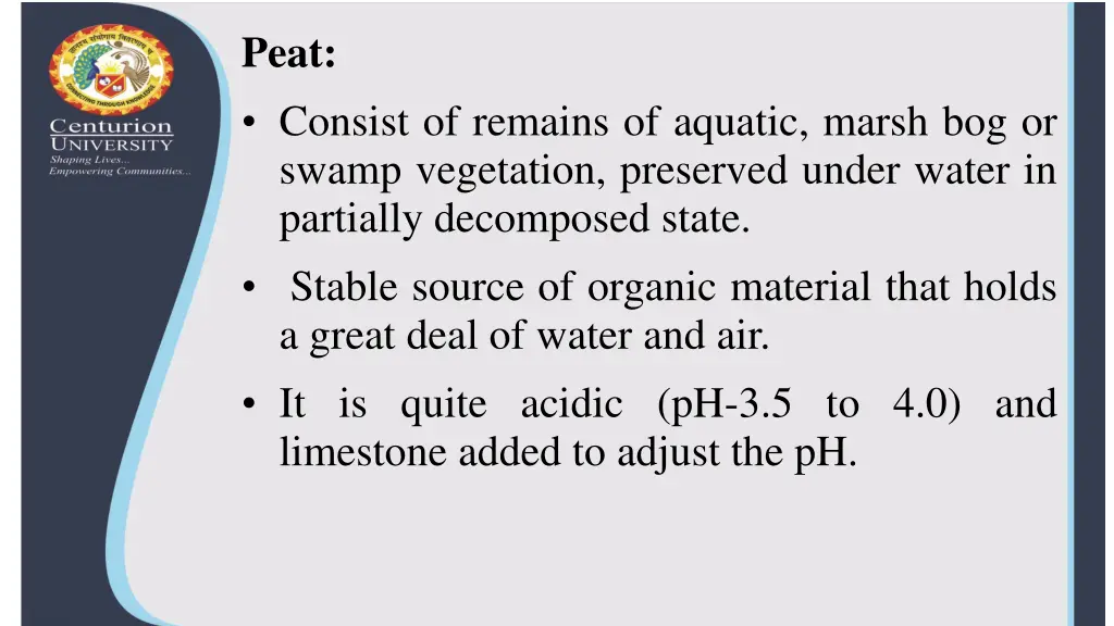 peat consist of remains of aquatic marsh