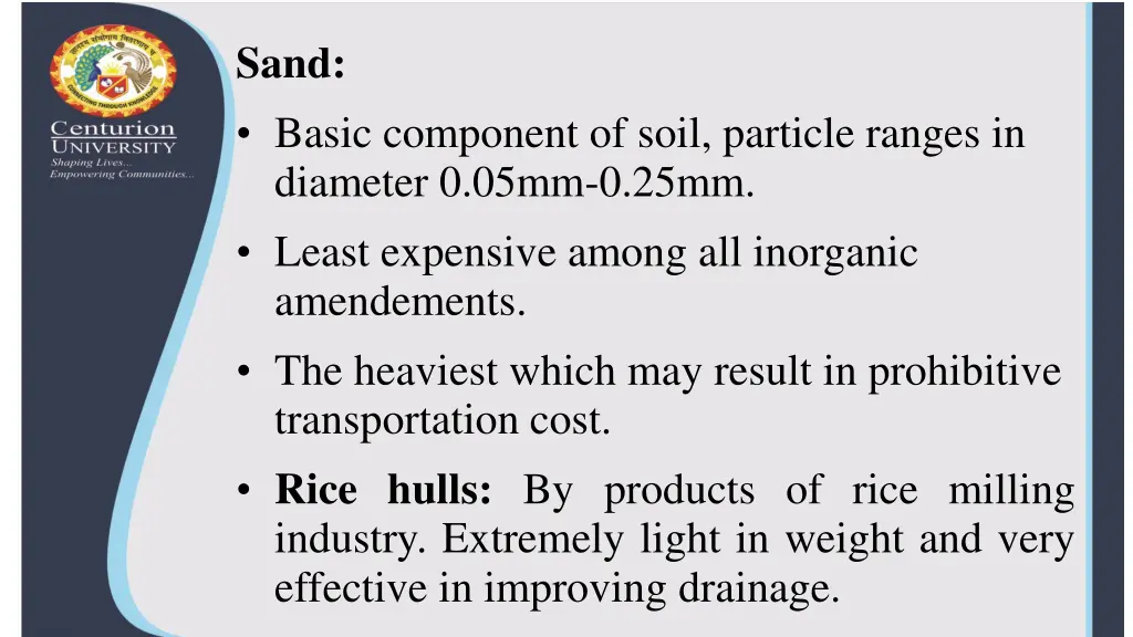 sand basic component of soil particle ranges