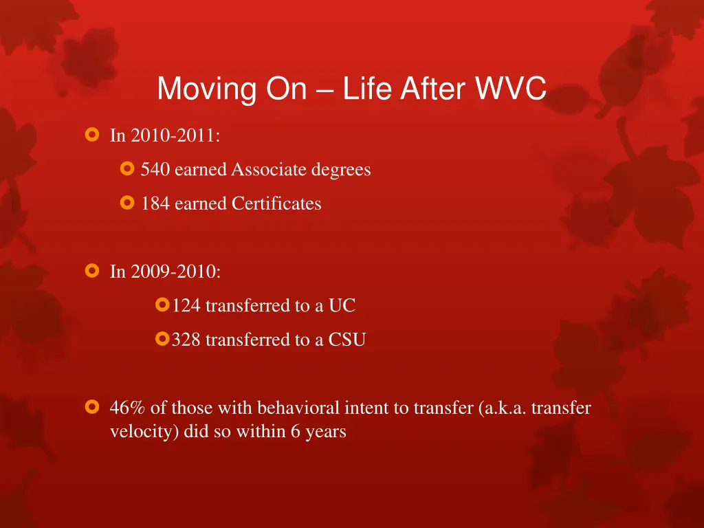 moving on life after wvc