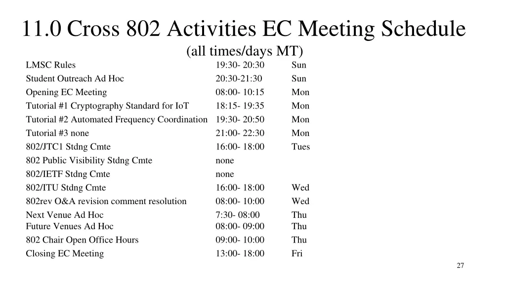 11 0 cross 802 activities ec meeting schedule