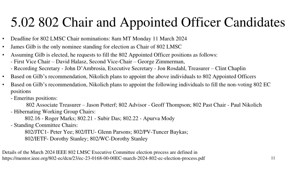 5 02 802 chair and appointed officer candidates