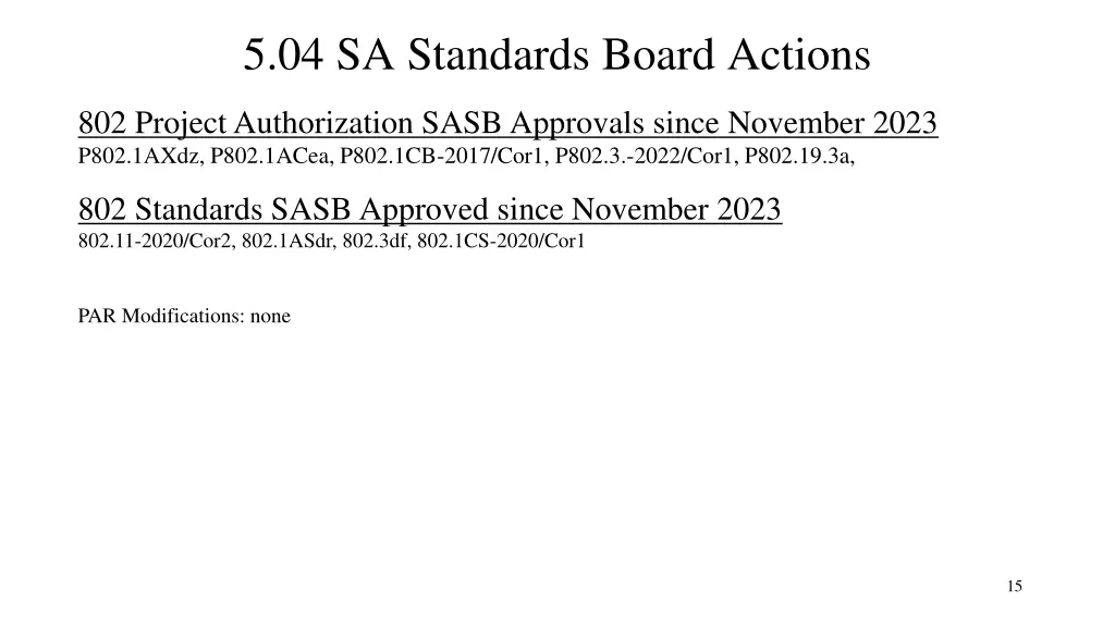 5 04 sa standards board actions