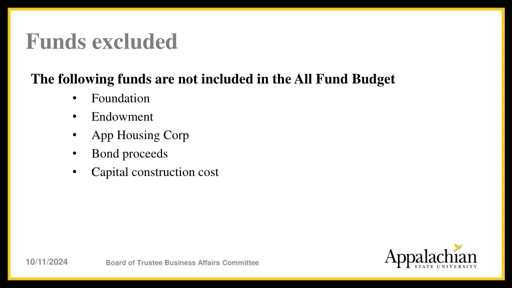 funds excluded