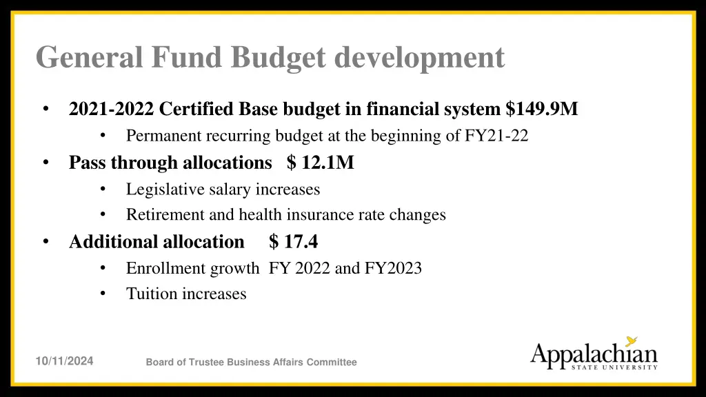 general fund budget development