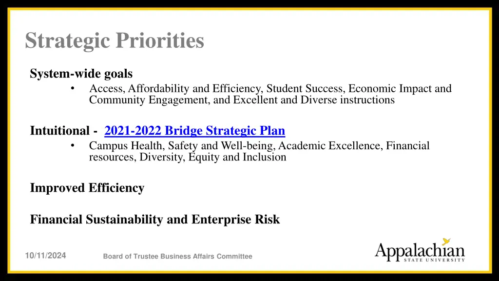 strategic priorities