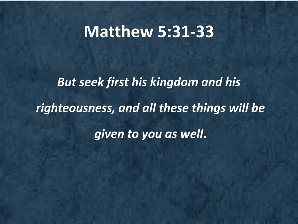 matthew 5 31 33 1