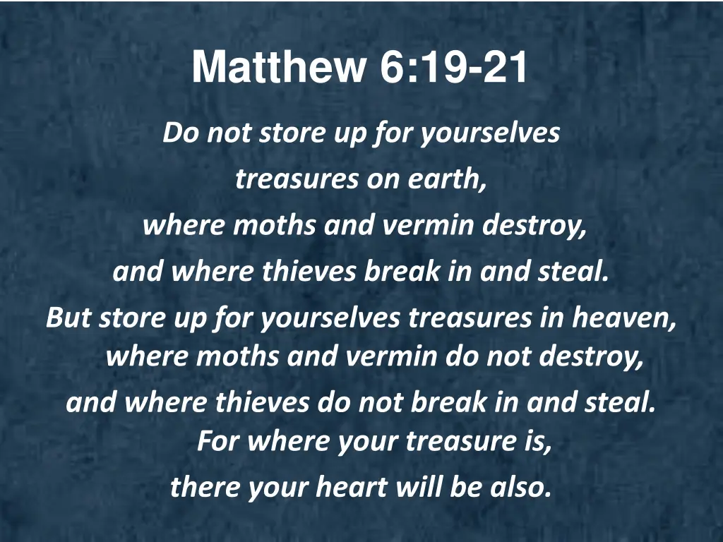 matthew 6 19 21