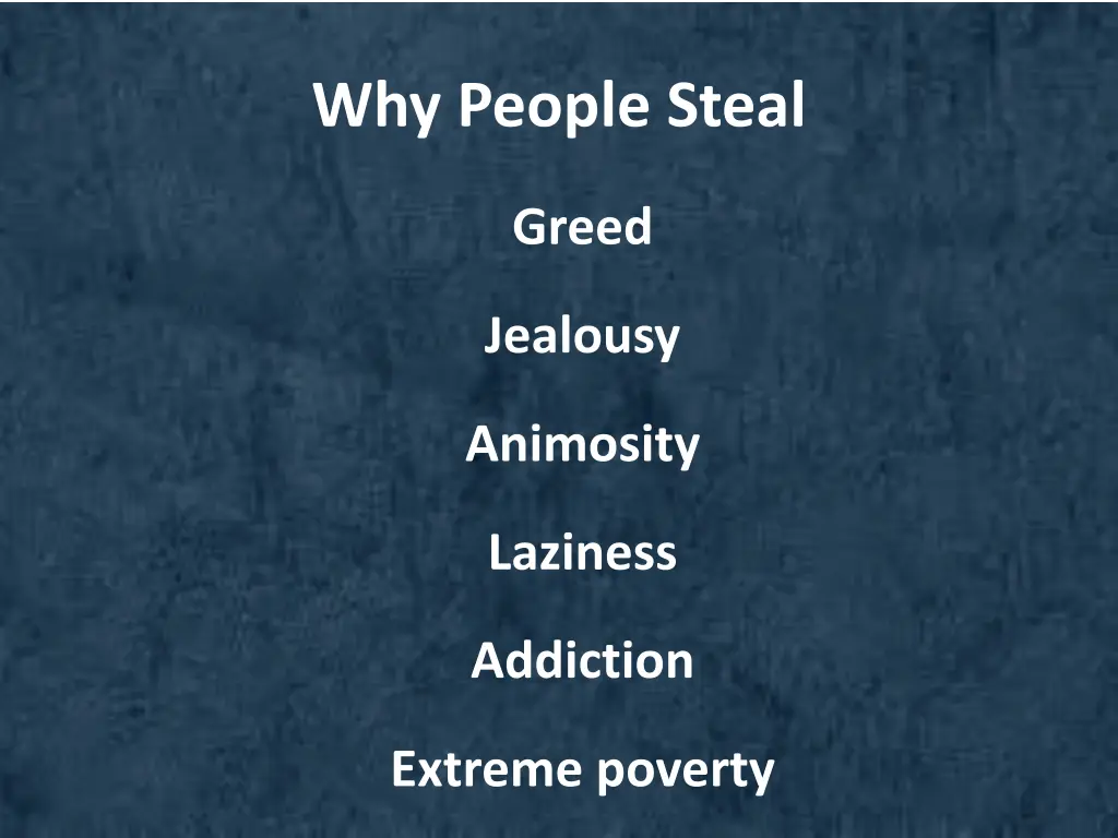 why people steal