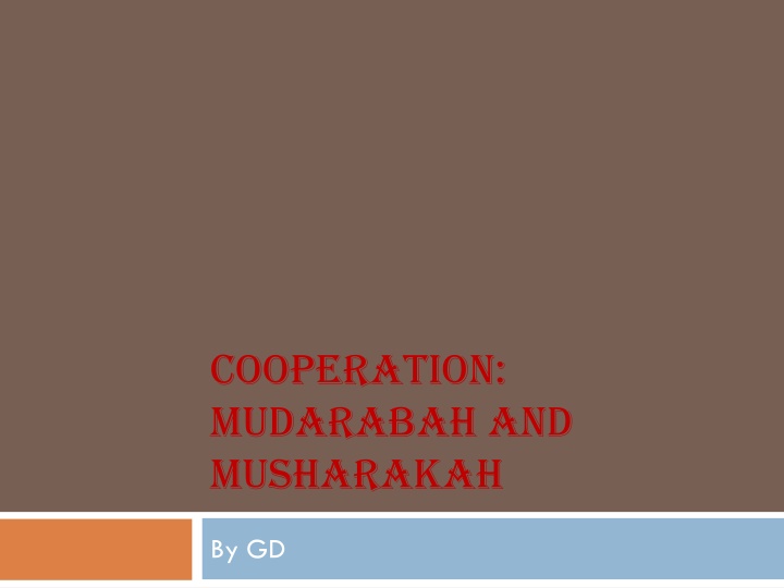 cooperation mudarabah and musharakah