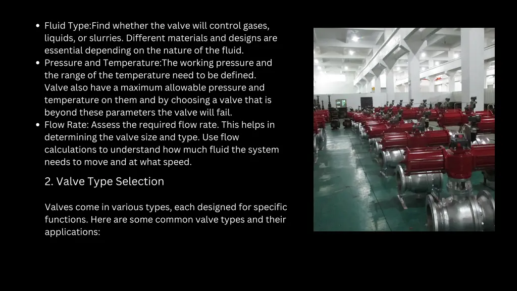 fluid type find whether the valve will control