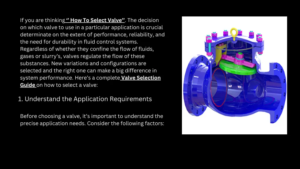 if you are thinking how to select valve