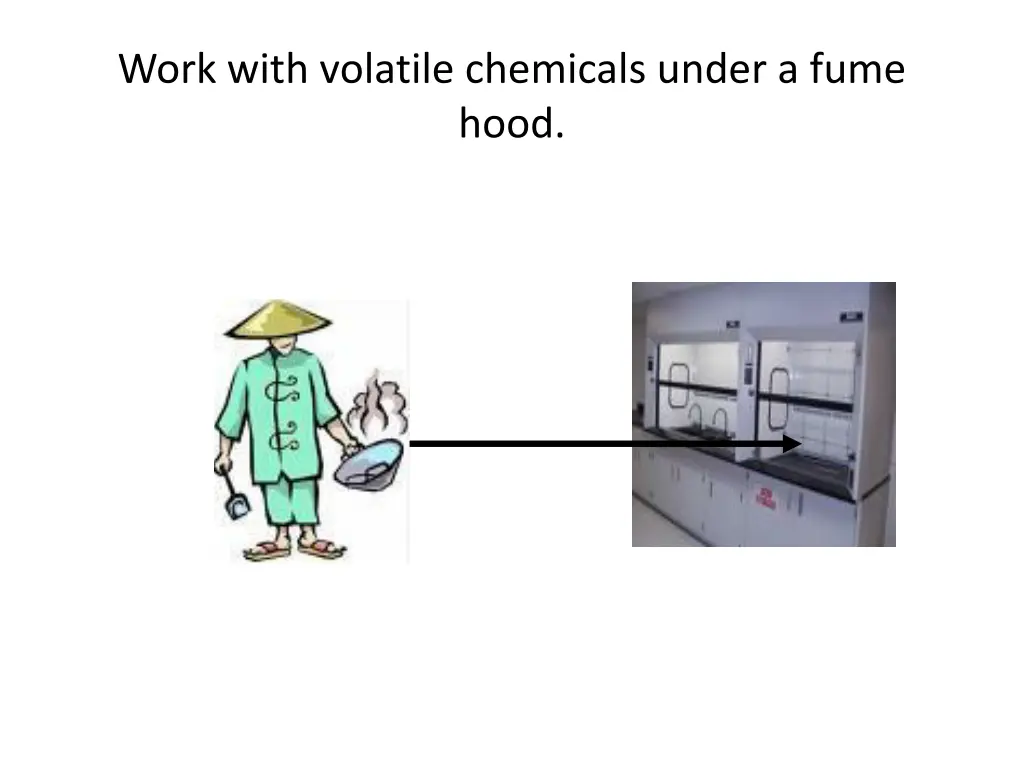 work with volatile chemicals under a fume hood