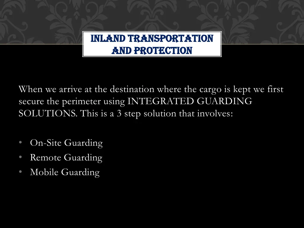 inland transportation inland transportation